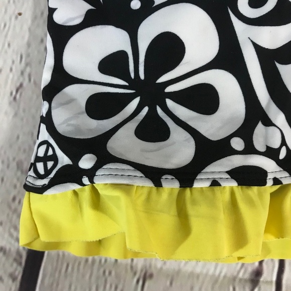 Arizona Girls Hearts, Flowers, Peace Signs Swimsuit Tankini Top - Size 10 - Picture 3 of 5